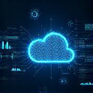 Cloud interface concept with data visualization