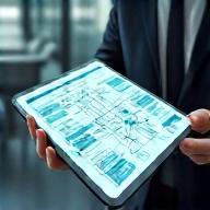 System integration flowchart on digital tablet